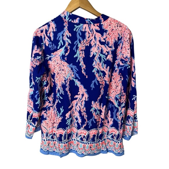Lilly Pulitzer Luna Bay Tunic Borealis Blue Swim On Over Size Medium - Picture 5 of 8
